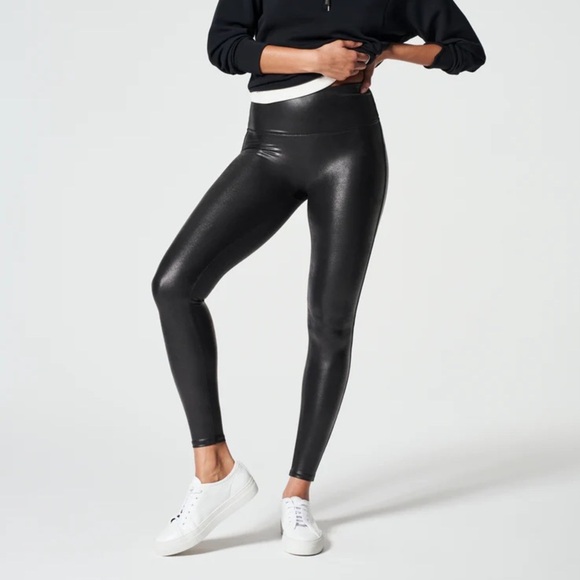 SPANX Shape Faux Leather Leggings - M - Picture 1 of 2